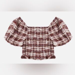 Rylee + Cru Trixie Top | Burgundy Plaid | 4-5Y